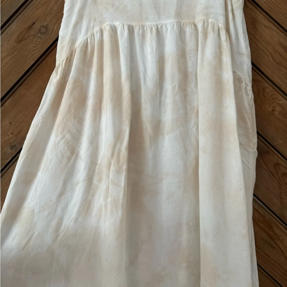 Free People Intimately XS white midi dress lace boho hand tie dyed - Picture 6 of 10